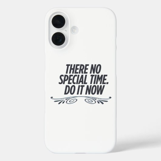 No Perfect Time - やる気を起こさせるタイポグラフィ引用文De Case-Mate iPhoneケース (裏面)