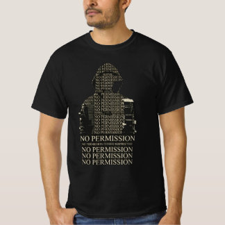 No Permission Glitch Tee – DarkGG Minimalist  Tシャツ