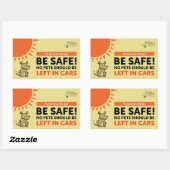 No Pets Should Be Left In Cars - My Summer Pledge 長方形シール (シート)