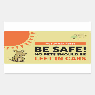 No Pets Should Be Left In Cars - My Summer Pledge 長方形シール