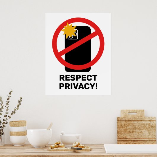 No Phone Photography - Respect Privacy Your Text ポスター (キッチン)