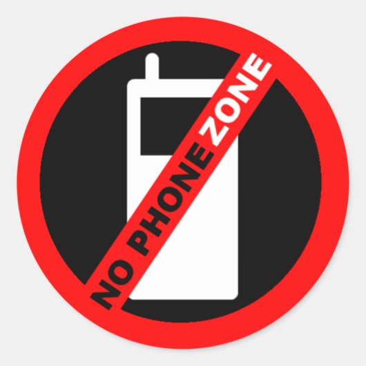 「No Phone Zone」 ラウンドシール (正面)