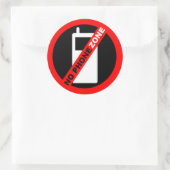「No Phone Zone」 ラウンドシール (バッグ)
