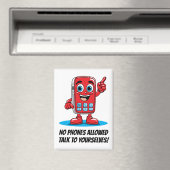 No Phones Allowed Red Cartoon Magnet マグネット (インサイチュ (食洗機))