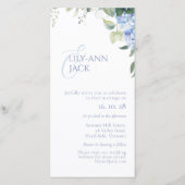 No Photo Hydrangea Wedding Invitation Flat Card (正面)