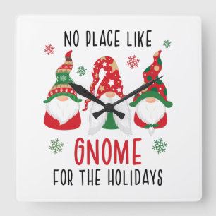 No Place Like格言のための休日おもしろいクリスマス スクエア壁時計