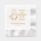 No Place Like格言クリスマスファミリー名日付 箔ナプキン (正面)