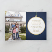 No Place Like Home 2フォトクリスマスブルー折り畳み シーズンカード (内部)