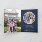 No Place Like Home 3 Photo Christmas Blue Folding シーズンカード (内部)