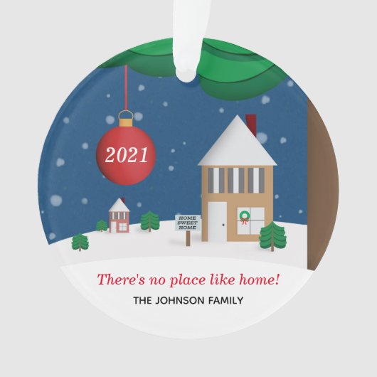 No Place Like Home Customizable Winter Scene Ornam オーナメント (正面)