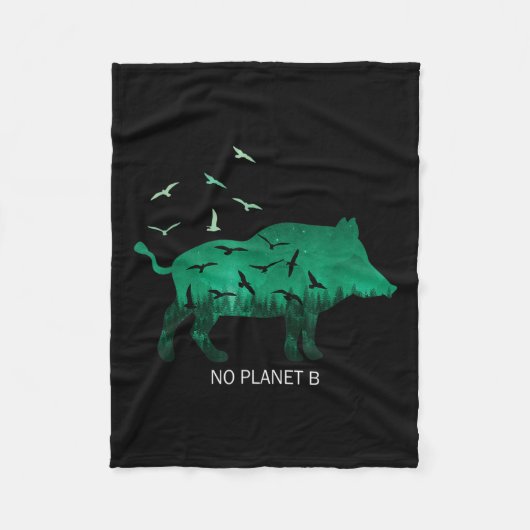 No Planet B Earth環境保護気候 フリースブランケット (正面)