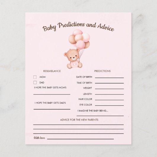 No podemos esperar mas Lindo oso Rosa Baby shower (正面)