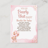 No podemos esperar mas Lindo oso Rosa Baby shower エンクロージャーカード (正面)