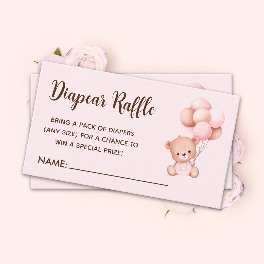 No podemos esperar mas Lindo oso Rosa Baby shower エンクロージャーカード