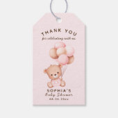 No podemos esperar mas Lindo oso Rosa Baby shower ギフトタグ (正面)