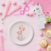 No podemos esperar mas Lindo oso Rosa Baby shower ペーパープレート (パーティー)