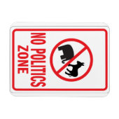 No Politics Zone警告標識 マグネット (横)