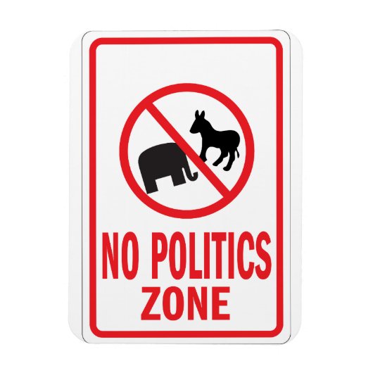 No Politics Zone警告標識 マグネット (縦)