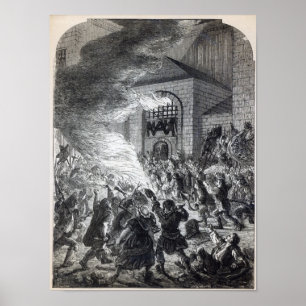 "No Popery"暴徒が刑務所を燃やす ポスター