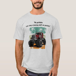 "No Potholes Can Stop" モンスタートラック トロピカル Tシャツ