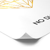 No Pressure No Diamondsゴールドフェイクフォイル引用文 ポスター (角)