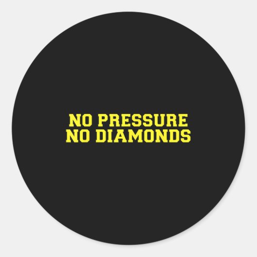 No Pressure No Diamonds Athlete Gym Motivation ラウンドシール (正面)