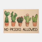 No Pricks Allowed Doormat / Cactus Welcome Mat  ドアマット (正面)