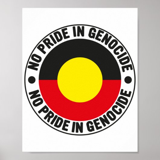 No Pride In Genocide Aboriginal Flag National Sorr ポスター (正面)