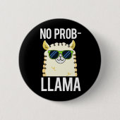 No-Prob-LlamaラマおもしろいプカッコいいンダークBG 缶バッジ (正面)