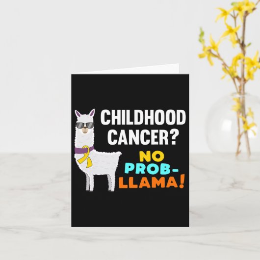 No Prob-Llama小児癌の戦士の生存者Aw カード (黄色い花)