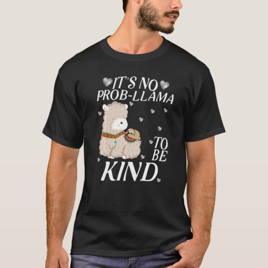 No Prob Llama親切な統一の日衣服orang Tシャツ (正面)