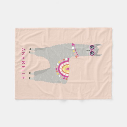 No Prob - Llama – キッズパーソナライズされた フリースブランケット (正面(横))