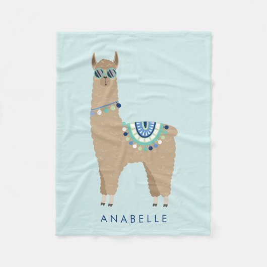 No Prob - Llama – キッズパーソナライズされた フリースブランケット (正面)