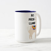 No Prob Llama Cute Illustration ツートーンマグカップ (正面右)