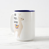 No Prob Llama Cute Illustration ツートーンマグカップ (正面左)