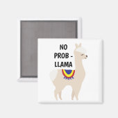 No Prob Llama Cute Illustration マグネット (正面/裏面)