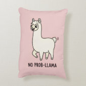 "No Prob-Llama" Cute Llama Doodle - Chill Vibe アクセントクッション (裏面(縦))