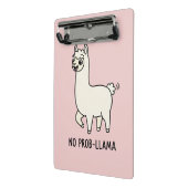 "No Prob-Llama" Cute Llama Doodle - Chill Vibe ミニクリップボード (アングル2)