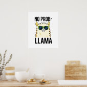 No-Prob-Llama Funny Cool Llama Pun ポスター (キッチン)