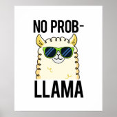 No-Prob-Llama Funny Cool Llama Pun ポスター (正面)
