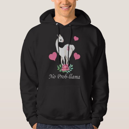 No Prob Llama、Mama Llama、No Drama、No Pr パーカ (正面)