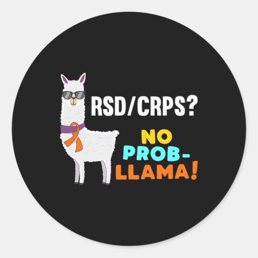 No Prob-Llama Rsd Crps戦士サバイバー認識度 ラウンドシール (正面)