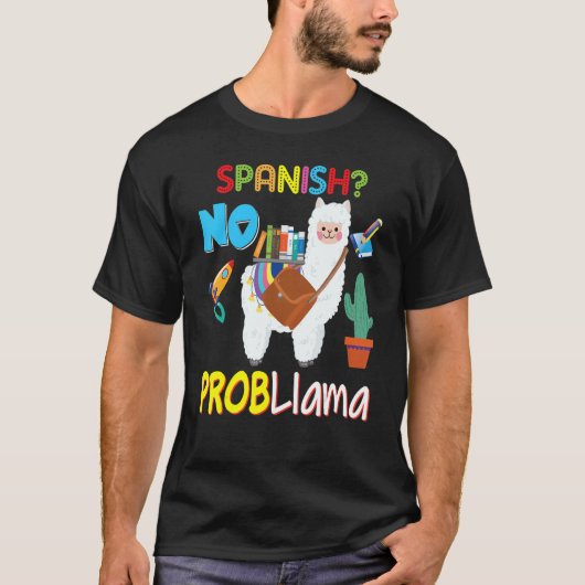 No Problalama問題スペインのLlama Kid Student Tea Tシャツ (正面)