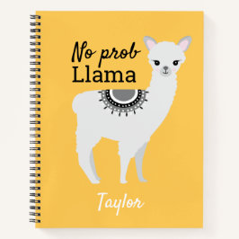 No ProbLama Cute Lama Yellowパーソナライズされた ノートブック