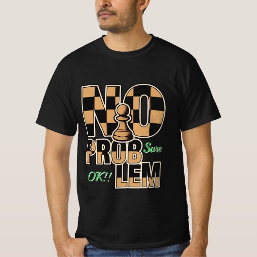No Problem Chess Pawn Graphic Men’s Value T-Shirt  Tシャツ (正面)
