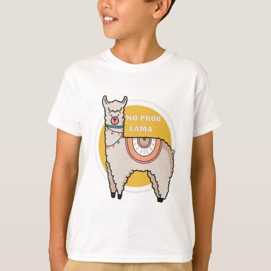 No problem llama tシャツ (正面)