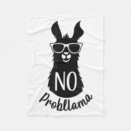 No Probllama Gift Humor Word Game Lama No Problema フリースブランケット (正面)