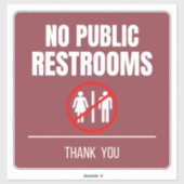 No Public Restroom Storefrontデカール シール (シート)