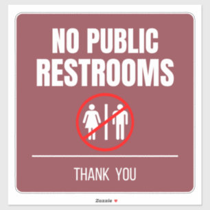 No Public Restroom Storefrontデカール シール