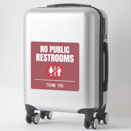No Public Restroom Storefrontデカール シール (スーツケース)